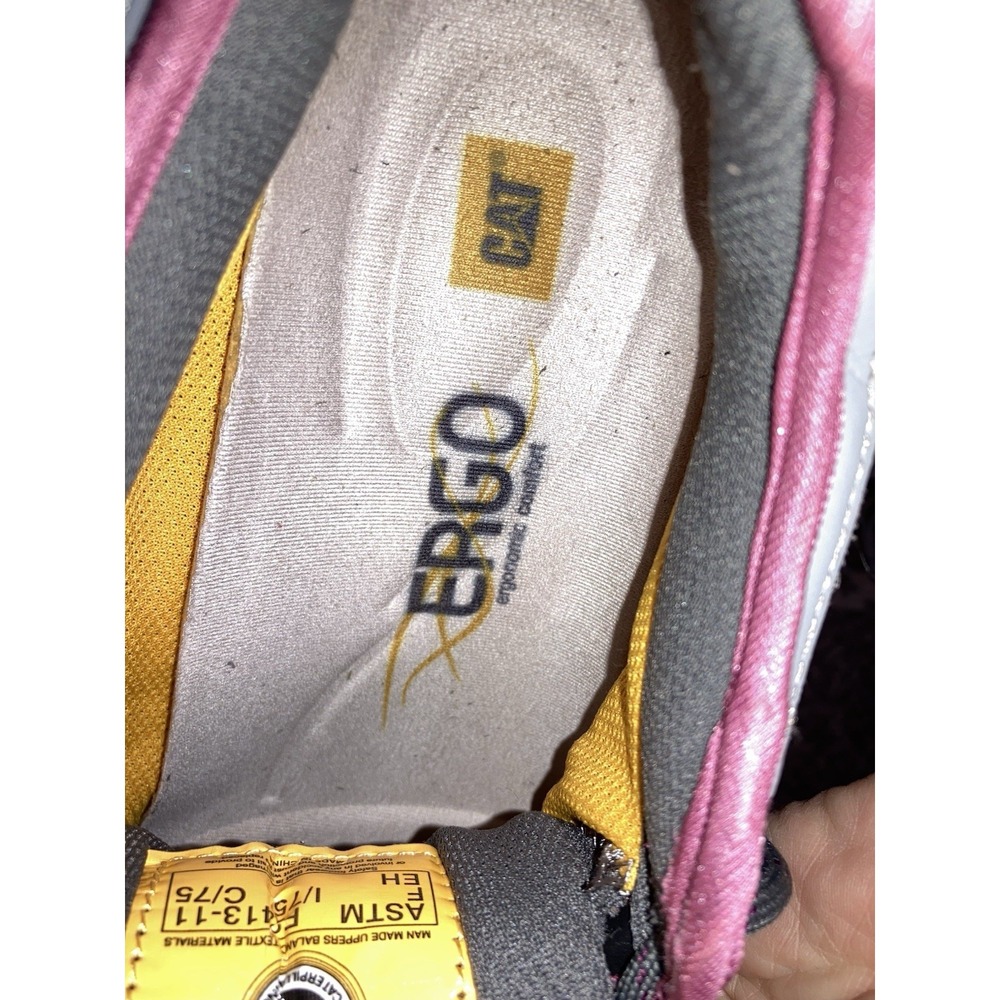CAT Caterpillar Ergo Work Shoes Womens 10 Gray Pink Steel Toe Comfort Sneakers - Picture 13 of 13